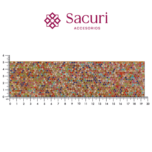 Hoja de cristal 2mm multi + caviar golden. P405HC