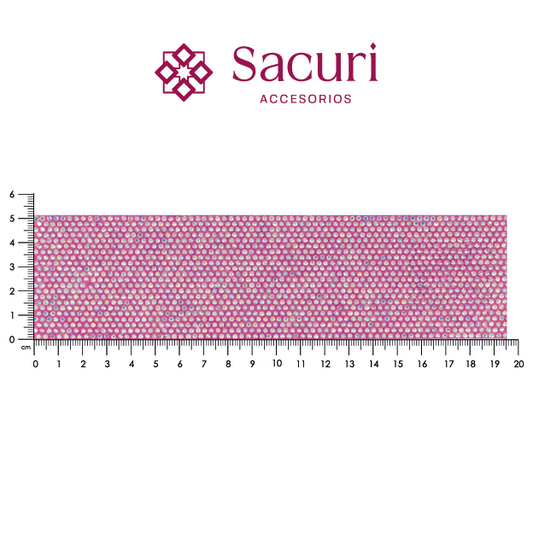 Hoja cristal 2mm cristal + caviar rosa. P407HC