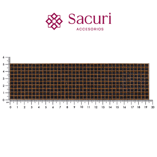 Lámina cristal ultra 4x4 mm negro c/caviar oro. P419HC