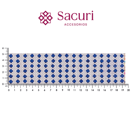 Hoja cristal 2mm + rombo 5x5 azul. P443HC