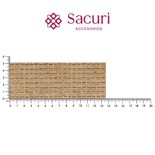 Lámina baguette 2.5 x 6.5 golden + 2mm golden. P452HC