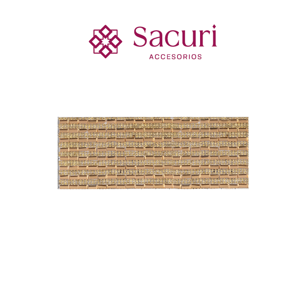 Lámina baguette 2.5 x 6.5 golden + 2mm golden. P452HC