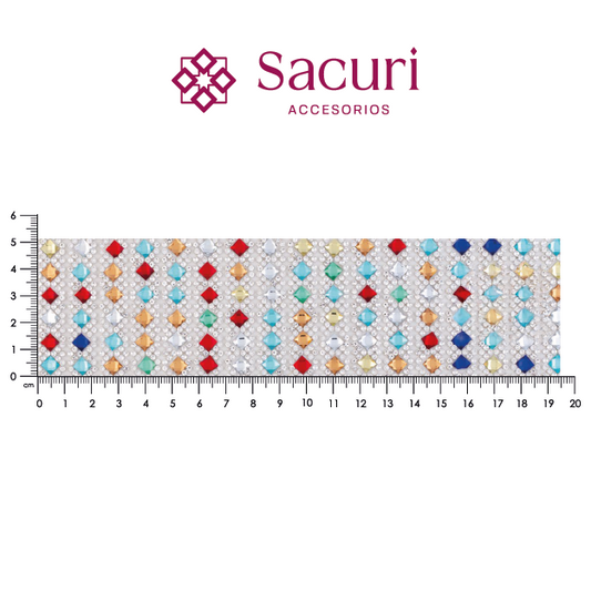 Lámina rombo 6x6 multi + 2mm plata. P453HC