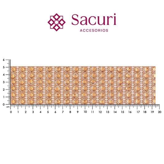 Lámina cristal 2mm golden + rombo 6x6 golden. P457HC