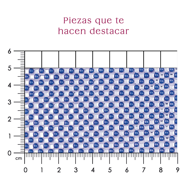 Lámina cuadro 2x2 plata + perla azul. P508HC