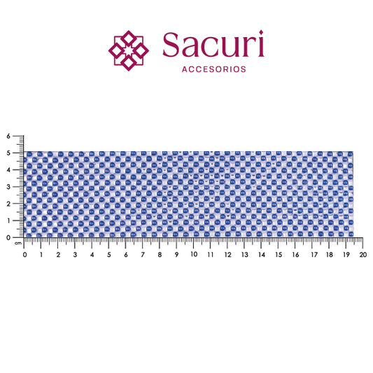 Lámina cuadro 2x2 plata + perla azul. P508HC