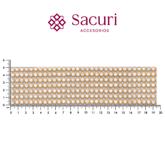 Rollo de pedrería Cristal con dorado P87HC