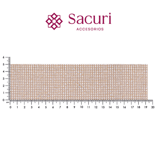 Rollo de pedrería 2mm Cristal con dorado P88HC