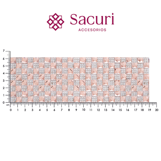 Hoja de cristal cuadro 8 mm cristal+LT peach (24x40) P99HC