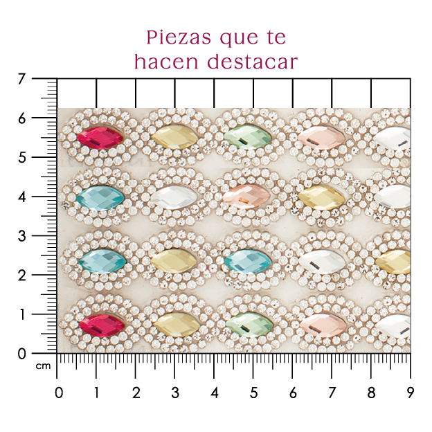 Hoja de cristal almendra 6x11 cristal+multicolor (24x40) P100HC