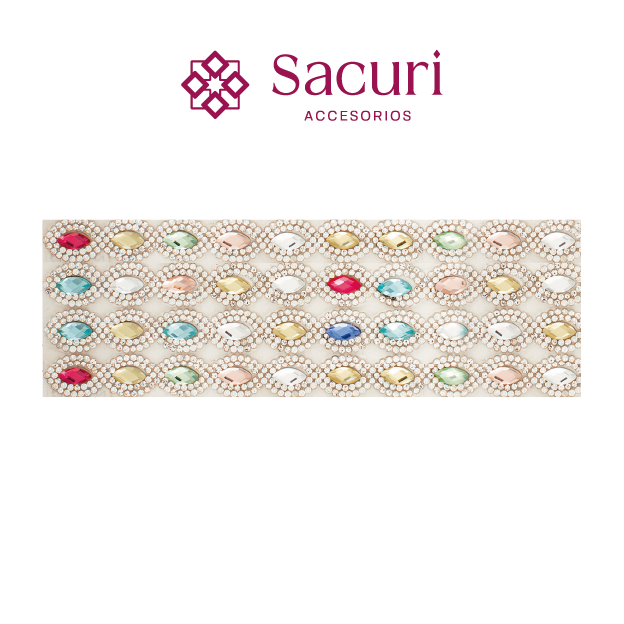 Hoja de cristal almendra 6x11 cristal+multicolor (24x40) P100HC