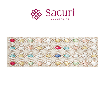 Hoja de cristal almendra 6x11 cristal+multicolor (24x40) P100HC