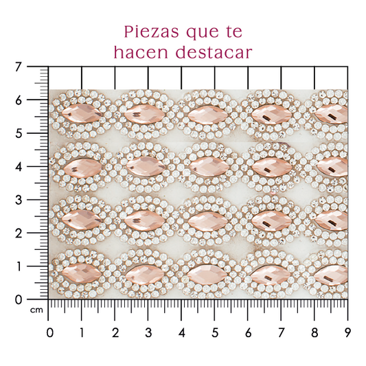 Hoja de cristal almendra 6x11 cristal+LT peach (24x40) P101HC