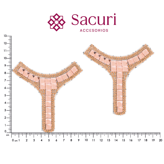 Suaje cristal Y 95x100 LT peach (Par) P106HC