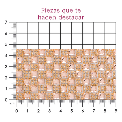 Hoja de cristal cuadro 6 mm LT peach (24x40) P117HC