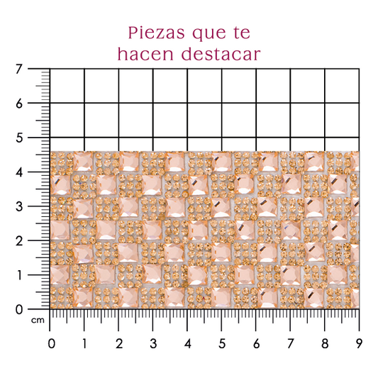 Hoja de cristal cuadro 6 mm LT peach (24x40) P117HC