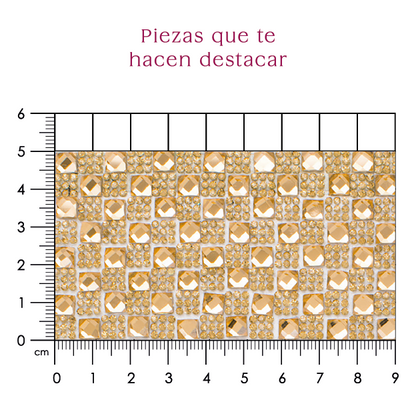 Hoja de cristal cuadro 6 mm golden (24x40) P118HC