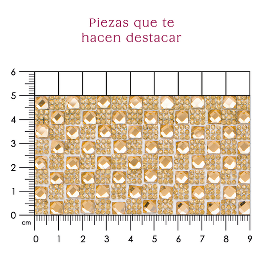 Hoja de cristal cuadro 6 mm golden (24x40) P118HC