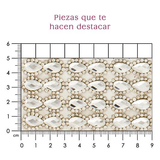 Hoja de cristal doble almendra 6x11 (24x40) P124HC