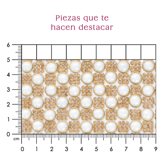 Hoja de cristal 2mm con ceramica 8mm golden P127HC