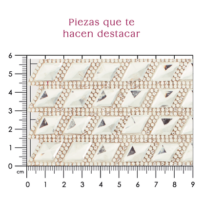 Hoja de cristal rombo 10x17 (24x40) P128HC
