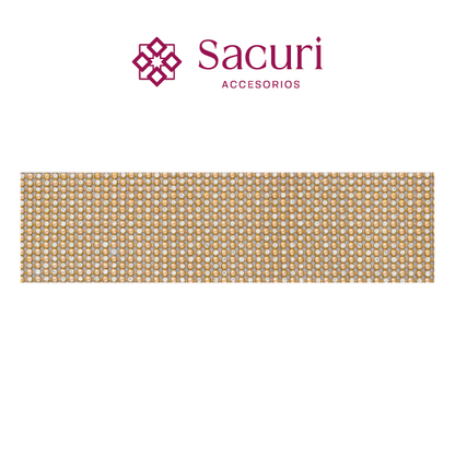 Malla cadena 3 mm dorado metal con cristal P134HC