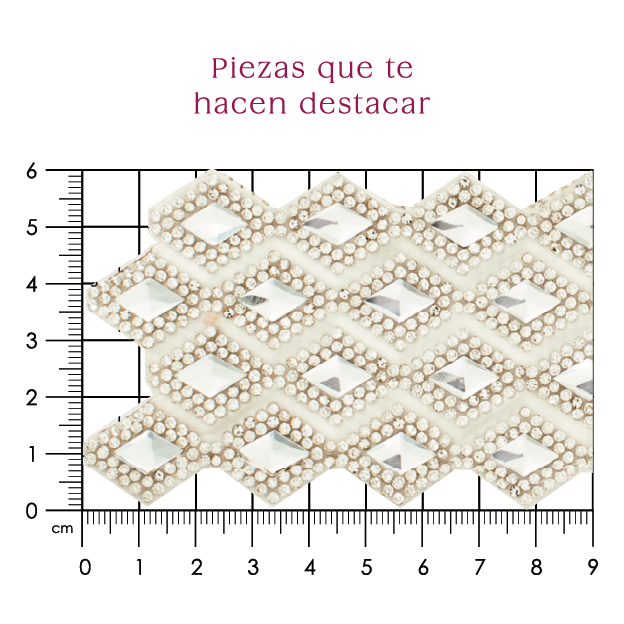 Hoja de cristal rombo 7x12 cristal (20x40) P139HC