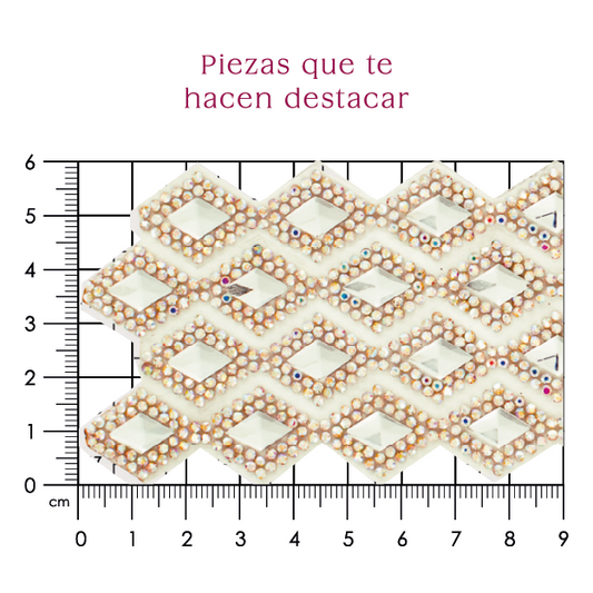 Hoja de cristal rombo 7x12 AB (20x40) P140HC
