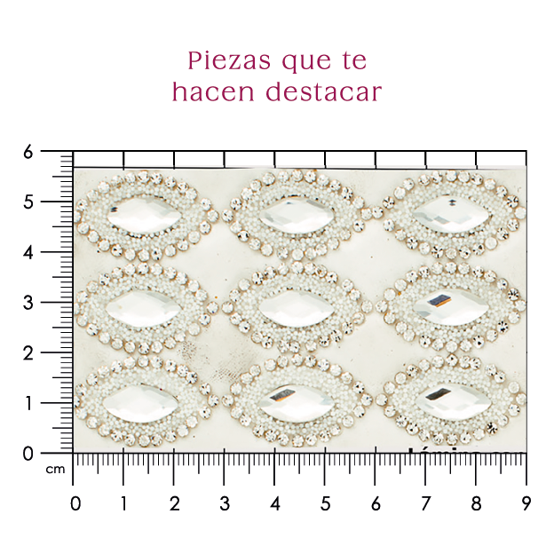 Hoja de cristal almendra 7x15 cristal (23x38) P144HC