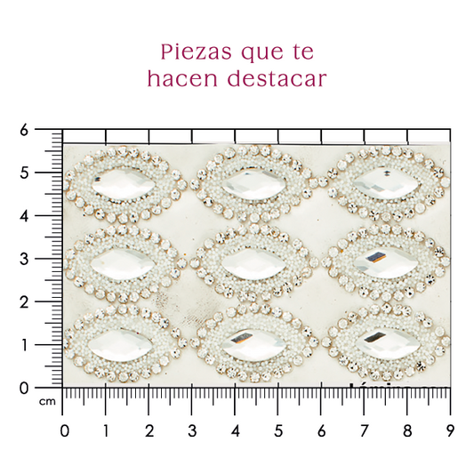 Hoja de cristal almendra 7x15 cristal (23x38) P144HC