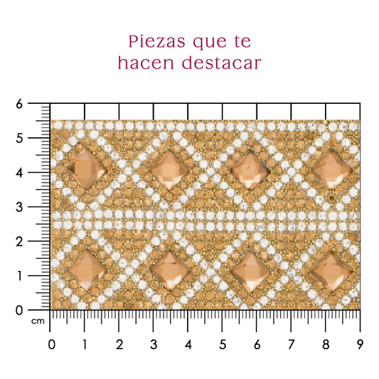 Hoja de cristal cuadro 8 mm golden (23x38) P147HC
