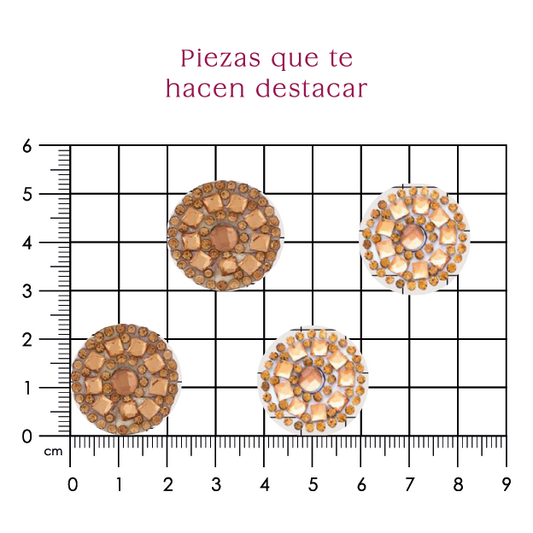 Suaje cristal redondo golden 23 mm (Par) P175HC