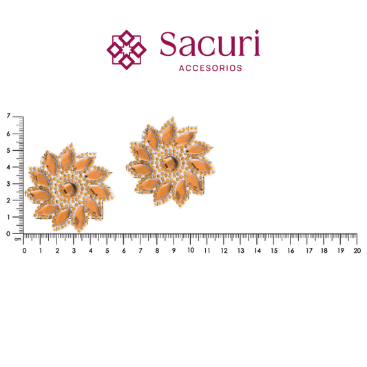 Suaje cristal flor golden 55 mm (Par) P176HC
