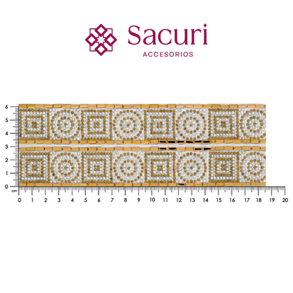 Hoja de cristal rectangulo 3x7 golden (24x40) P182HC
