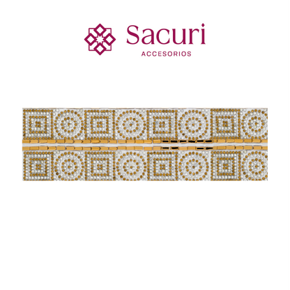 Hoja de cristal rectangulo 3x7 golden (24x40) P182HC