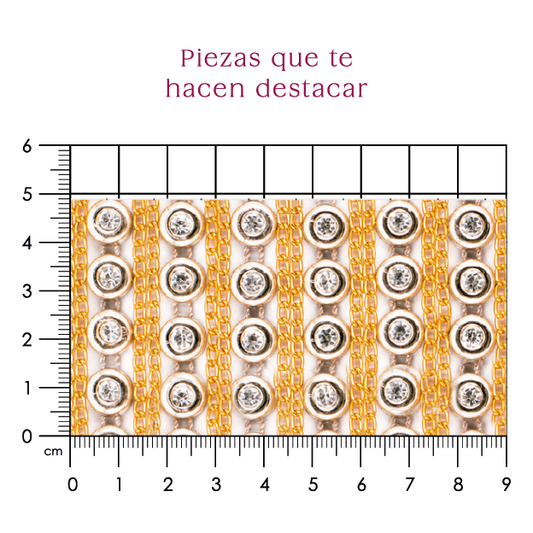 Hoja de cristal + cadena 9 mm (24x40) P185HC