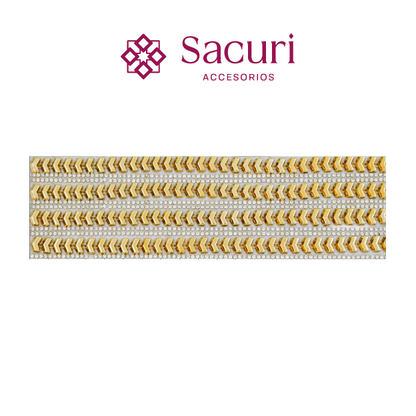 Hoja 24x50 cristal 2mm + PVC plata rombo P186HC