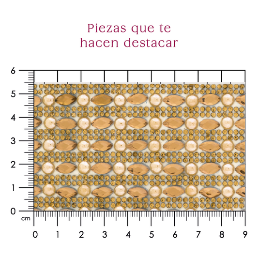 Hoja de cristal almendra + ceramica 9x4 golden (24x40) P188HC