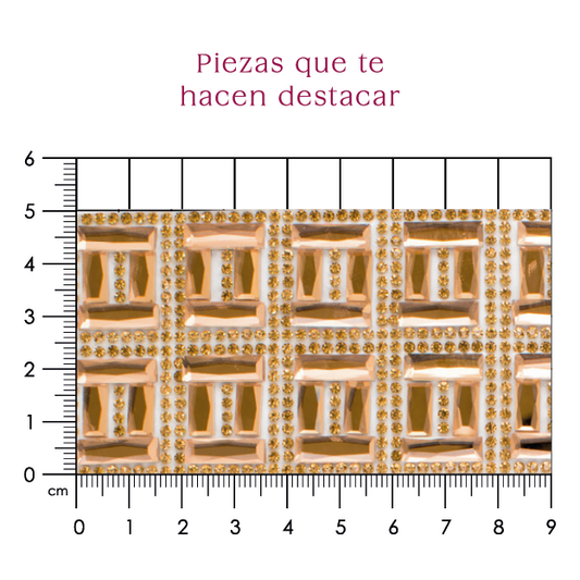 Hoja de cristal rectangulo 9x4 golden  (24x40) P189HC