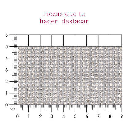 Malla cadena 3 mm plata con cristal (45x120) P18HC