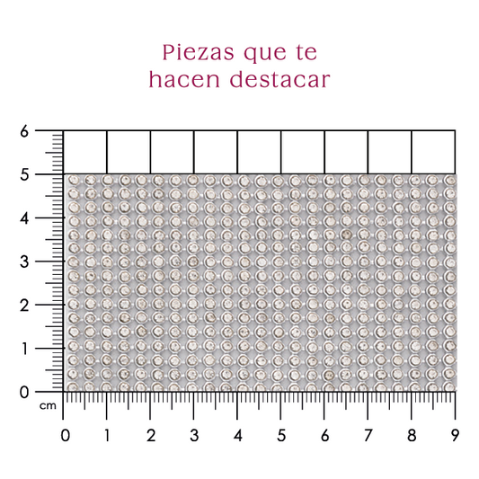 Malla cadena 3 mm plata con cristal (45x120) P18HC