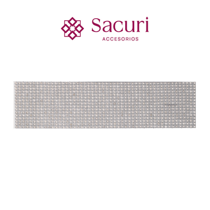 Malla cadena 3 mm plata con cristal (45x120) P18HC