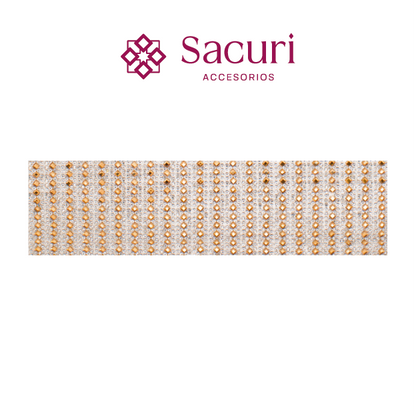 Hoja de cristal rombo 2 mm golden + cristal (24x40) P190HC