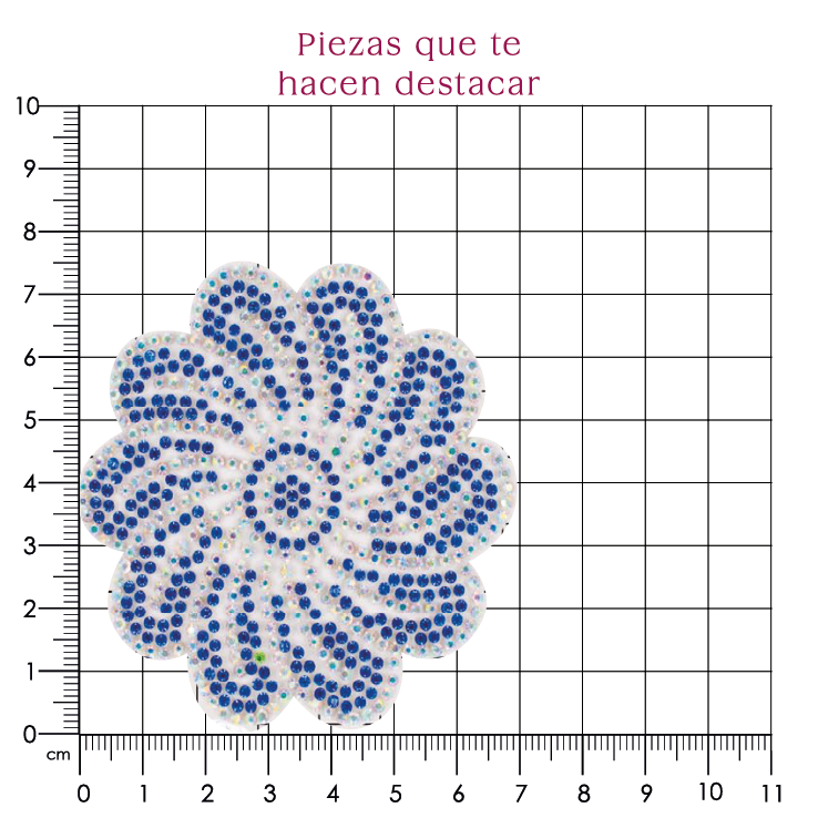 Hoja flor cristal azul rey (24x40) P191HC