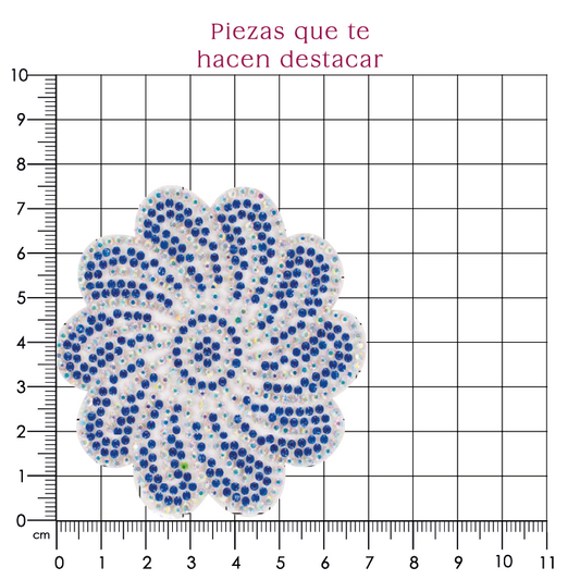Hoja flor cristal azul rey (24x40) P191HC
