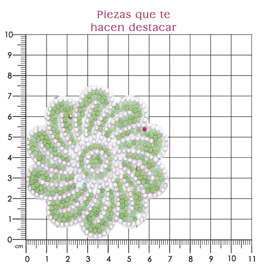 Hoja flor cristal verde (24x40) P192HC