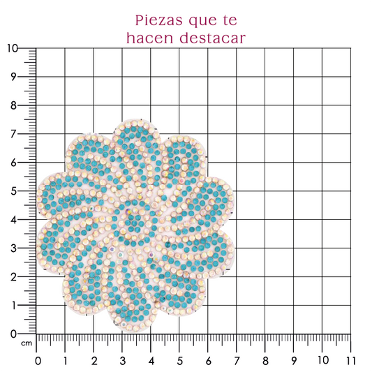 Hoja flor cristal aqua (24x40) P193HC