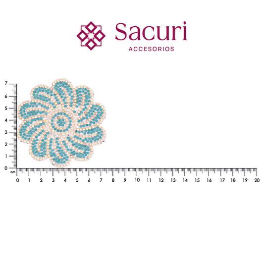 Hoja flor cristal aqua (24x40) P193HC