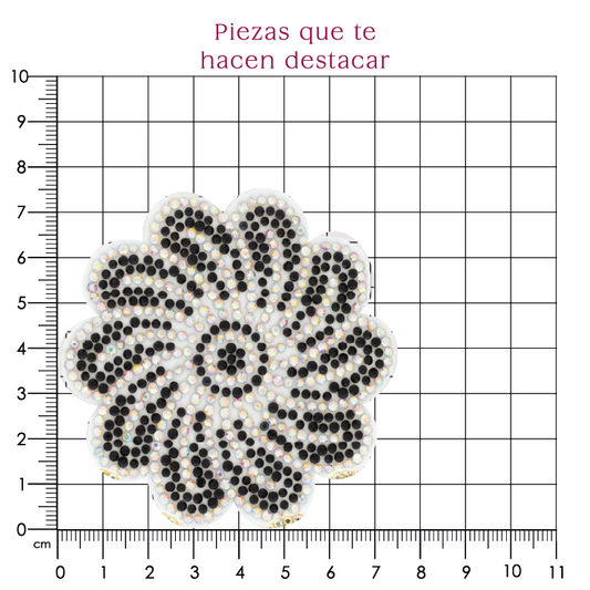 Hoja flor cristal negro (24x40) P194HC