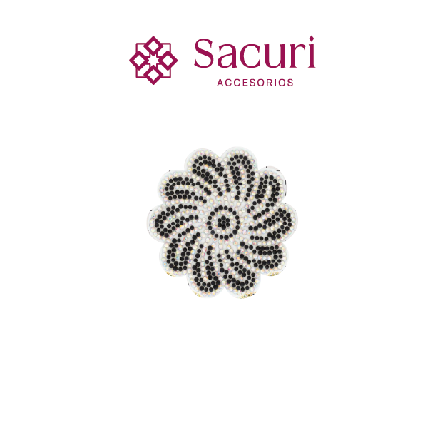 Hoja flor cristal negro (24x40) P194HC